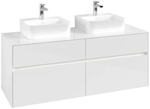 VILLEROY BOCH Toaletní skříňka Collaro, s osvětlením, 4 výsuvy, 1400 x 548 x 500 mm, lesklá bílá / lesklá bílá #C103B0DH