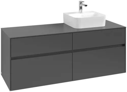 VILLEROY BOCH Toaletní skříňka Collaro, 4 výsuvy, 1400 x 548 x 500 mm, grafitová / grafitová #C10200VR