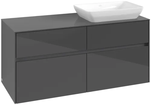 VILLEROY BOCH Collaro toaletní skříňka, 4 výsuvy, 1200 x 548 x 500 mm, lesklá šedá / lesklá šedá #C11400FP