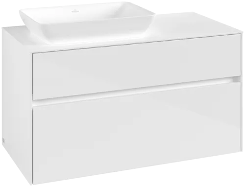 VILLEROY BOCH Umyvadlová skříňka Collaro, 2 zásuvky, 1000 x 548 x 500 mm, lesklá bílá / lesklá bílá #C11000DH