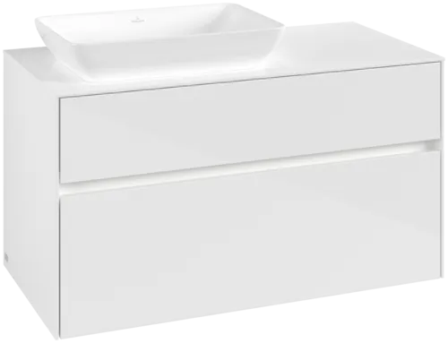 VILLEROY BOCH Collaro toaletní skříňka, s osvětlením, 2 výsuvy, 1000 x 548 x 500 mm, lesklá bílá / lesklá bílá #C110B0DH