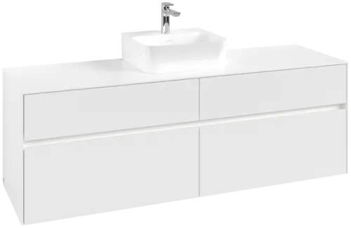 VILLEROY BOCH Toaletní skříňka Collaro, s osvětlením, 4 výsuvy, 1600 x 548 x 500 mm, bílá matná / bílá matná #C104B0MS