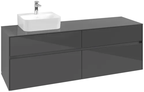 VILLEROY BOCH Toaletní skříňka Collaro, 4 výsuvy, 1600 x 548 x 500 mm, lesklá šedá / lesklá šedá #C10500FP