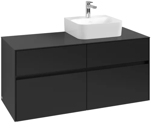 VILLEROY BOCH Toaletní skříňka Collaro, s osvětlením, 4 výsuvy, 1200 x 548 x 500 mm, Volcano Black / Volcano Black #C099B0VL