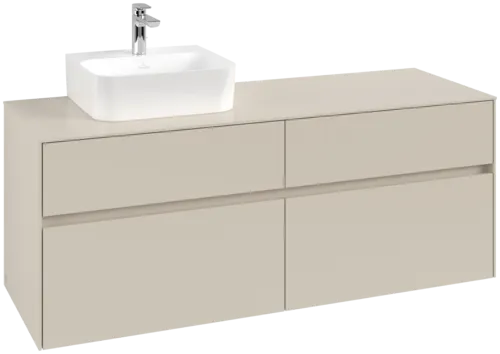 VILLEROY BOCH Toaletní skříňka Collaro, 4 výsuvy, 1400 x 548 x 500 mm, Cashmere Grey / Cashmere Grey #C10100VN