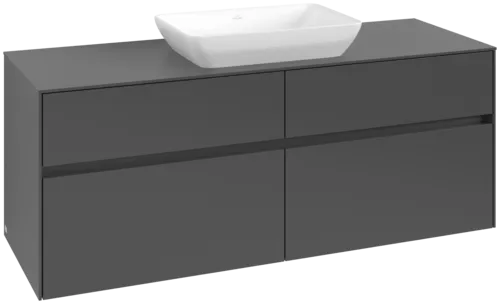 VILLEROY BOCH Toaletní skříňka Collaro, 4 výsuvy, 1400 x 548 x 500 mm, grafitová / grafitová #C11600VR