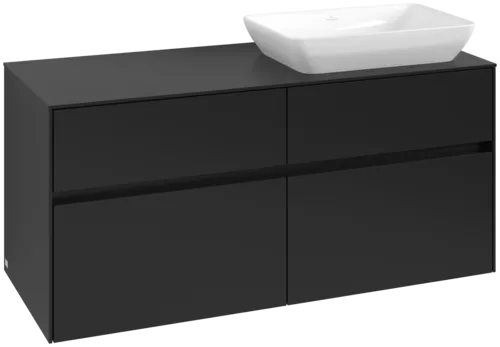 VILLEROY BOCH Toaletní skříňka Collaro, s osvětlením, 4 výsuvy, 1200 x 548 x 500 mm, Volcano Black / Volcano Black #C114B0VL