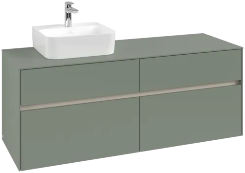 VILLEROY BOCH Toaletní skříňka Collaro, s osvětlením, 4 výsuvy, 1400 x 548 x 500 mm, Soft Green / Soft Green #C101B0AF