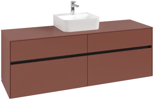 VILLEROY BOCH Toaletní skříňka Collaro, 4 výsuvy, 1600 x 548 x 500 mm, Vínově červená / Vínově červená #C10400AH