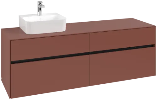 VILLEROY BOCH Toaletní skříňka Collaro, 4 výsuvy, 1600 x 548 x 500 mm, Vínově červená / Vínově červená #C10500AH