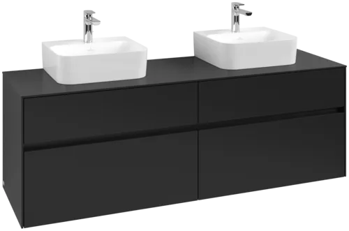 VILLEROY BOCH Toaletní skříňka Collaro, s osvětlením, 4 výsuvy, 1600 x 548 x 500 mm, Volcano Black / Volcano Black #C107B0VL
