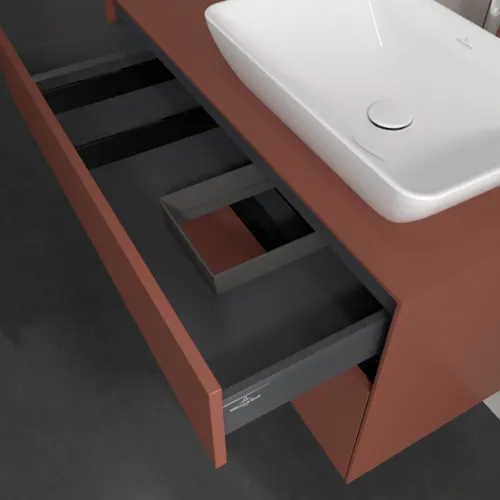 VILLEROY BOCH Toaletní skříňka Collaro, 2 výsuvy, 1000 x 548 x 500 mm, vínově červená / vínově červená #C11100AH, obrázek 7