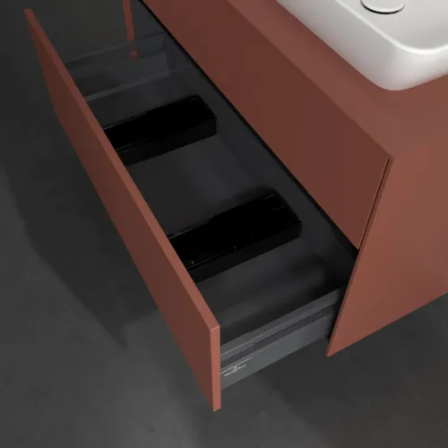 VILLEROY BOCH Toaletní skříňka Collaro, 2 výsuvy, 1000 x 548 x 500 mm, vínově červená / vínově červená #C11100AH, obrázek 6