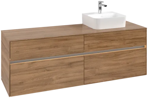 VILLEROY BOCH Toaletní skříňka Collaro, s osvětlením, 4 výsuvy, 1600 x 548 x 500 mm, dub Kansas / dub Kansas #C106B0RH