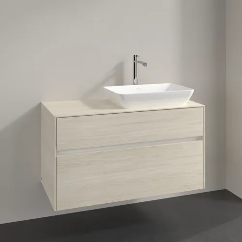 VILLEROY BOCH Toaletní skříňka Collaro, 2 výsuvy, 1000 x 548 x 500 mm, bílý dub / bílý dub #C11100AA, obrázek 2