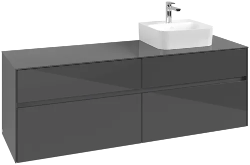 VILLEROY BOCH Toaletní skříňka Collaro, 4 výsuvy, 1600 x 548 x 500 mm, lesklá šedá / lesklá šedá #C10600FP