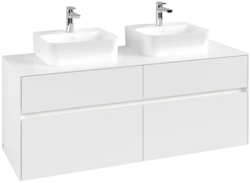 VILLEROY BOCH Toaletní skříňka Collaro, s osvětlením, 4 výsuvy, 1400 x 548 x 500 mm, bílá matná / bílá matná #C103B0MS
