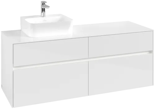 VILLEROY BOCH Toaletní skříňka Collaro, s osvětlením, 4 výsuvy, 1400 x 548 x 500 mm, lesklá bílá / lesklá bílá #C101B0DH