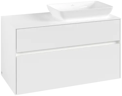 VILLEROY BOCH Collaro toaletní skříňka, s osvětlením, 2 výsuvy, 1000 x 548 x 500 mm, bílá matná / bílá matná #C111B0MS