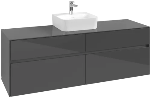 VILLEROY BOCH Toaletní skříňka Collaro, 4 výsuvy, 1600 x 548 x 500 mm, lesklá šedá / lesklá šedá #C10400FP