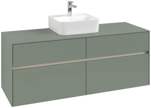 VILLEROY BOCH Toaletní skříňka Collaro, s osvětlením, 4 výsuvy, 1400 x 548 x 500 mm, Soft Green / Soft Green #C100B0AF