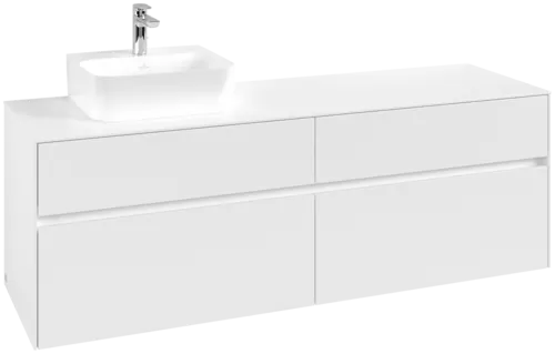 VILLEROY BOCH Toaletní skříňka Collaro, 4 výsuvy, 1600 x 548 x 500 mm, bílá matná / bílá matná #C10500MS