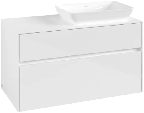VILLEROY BOCH Umyvadlová skříňka Collaro, 2 zásuvky, 1000 x 548 x 500 mm, lesklá bílá / lesklá bílá #C11100DH
