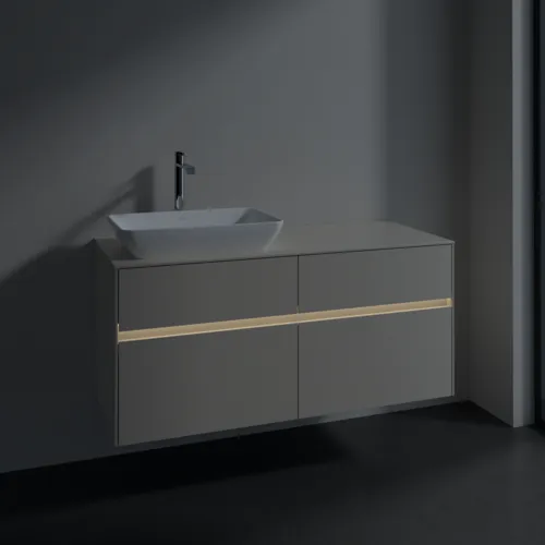 VILLEROY BOCH Toaletní skříňka Collaro, s osvětlením, 4 výsuvy, 1200 x 548 x 500 mm, Cashmere Grey / Cashmere Grey #C113B0VN, obrázek 5