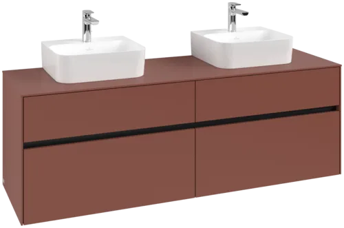 VILLEROY BOCH Toaletní skříňka Collaro, s osvětlením, 4 výsuvy, 1600 x 548 x 500 mm, Vínově červená / Vínově červená #C107B0AH