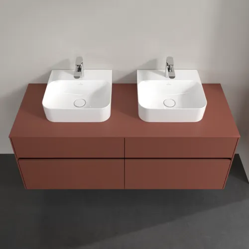 VILLEROY BOCH Toaletní skříňka Collaro, 4 výsuvy, 1400 x 548 x 500 mm, Vínově červená / Vínově červená #C10300AH, obrázek 4