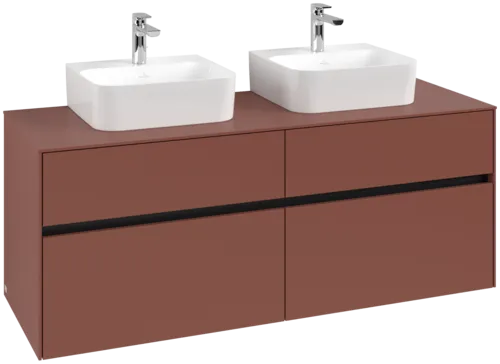 VILLEROY BOCH Toaletní skříňka Collaro, 4 výsuvy, 1400 x 548 x 500 mm, Vínově červená / Vínově červená #C10300AH
