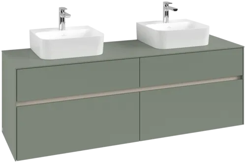 VILLEROY BOCH Toaletní skříňka Collaro, s osvětlením, 4 výsuvy, 1600 x 548 x 500 mm, Soft Green / Soft Green #C107B0AF