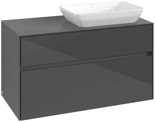 VILLEROY BOCH Toaletní skříňka Collaro, 2 výsuvy, 1000 x 548 x 500 mm, lesklá šedá / lesklá šedá #C11100FP
