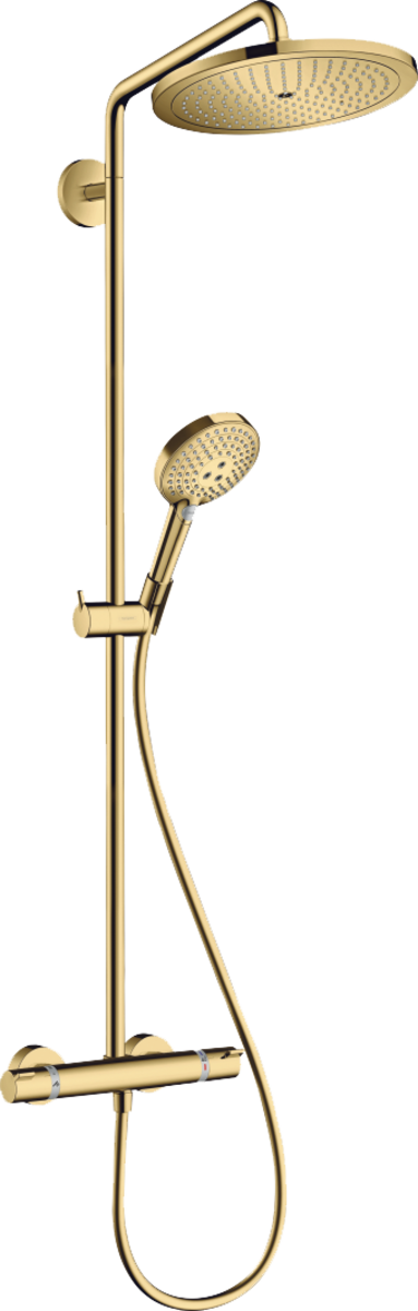 HANSGROHE Croma Select S Showerpipe 280 1jet EcoSmart s termostatem a ruční sprchou Raindance Select S 120 3jet #26891990 - leštěný vzhled zlata