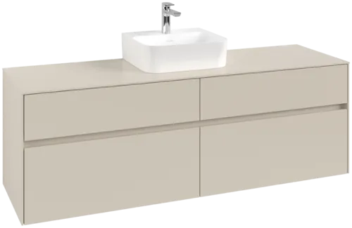 VILLEROY BOCH Toaletní skříňka Collaro, s osvětlením, 4 výsuvy, 1600 x 548 x 500 mm, Cashmere Grey / Cashmere Grey #C104B0VN