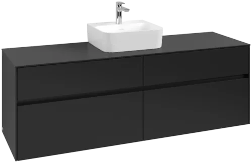 VILLEROY BOCH Toaletní skříňka Collaro, s osvětlením, 4 výsuvy, 1600 x 548 x 500 mm, Volcano Black / Volcano Black #C104B0VL