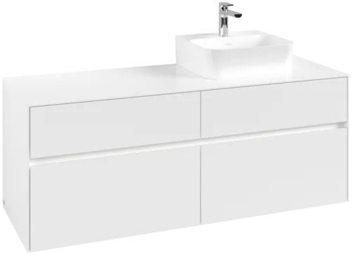 VILLEROY BOCH Toaletní skříňka Collaro, s osvětlením, 4 výsuvy, 1400 x 548 x 500 mm, bílá matná / bílá matná #C102B0MS