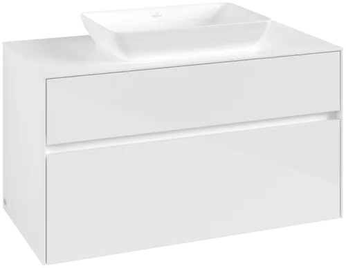 VILLEROY BOCH Collaro toaletní skříňka, s osvětlením, 2 výsuvy, 1000 x 548 x 500 mm, lesklá bílá / lesklá bílá #C109B0DH