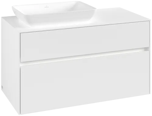 VILLEROY BOCH Collaro toaletní skříňka, s osvětlením, 2 výsuvy, 1000 x 548 x 500 mm, bílá matná / bílá matná #C110B0MS