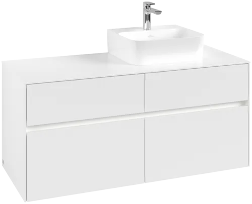 VILLEROY BOCH Collaro toaletní skříňka, s osvětlením, 4 výsuvy, 1200 x 548 x 500 mm, bílá matná / bílá matná #C099B0MS