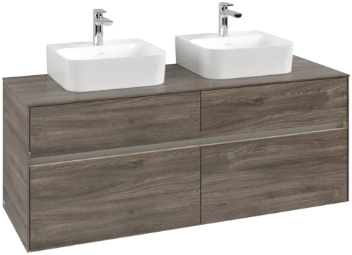 VILLEROY BOCH Toaletní skříňka Collaro, s osvětlením, 4 výsuvy, 1400 x 548 x 500 mm, Kamenný dub / Kamenný dub #C103B0RK