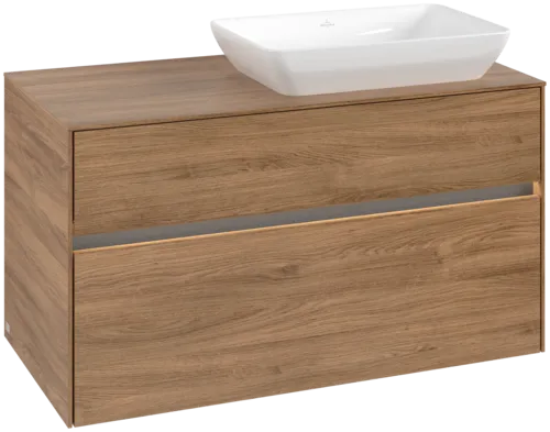 VILLEROY BOCH Toaletní skříňka Collaro, s osvětlením, 2 výsuvy, 1000 x 548 x 500 mm, dub Kansas / dub Kansas #C111B0RH