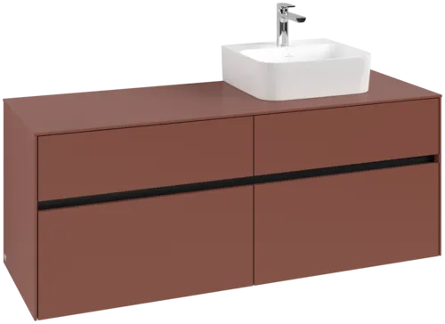 VILLEROY BOCH Toaletní skříňka Collaro, 4 výsuvy, 1400 x 548 x 500 mm, Vínově červená / Vínově červená #C10200AH