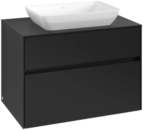 VILLEROY BOCH Toaletní skříňka Collaro, 2 výsuvy, 800 x 548 x 500 mm, Volcano Black / Volcano Black #C10800VL