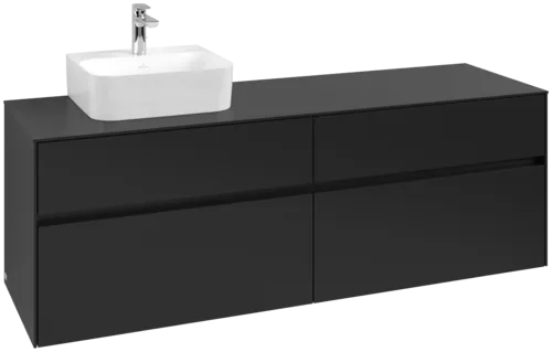 VILLEROY BOCH Toaletní skříňka Collaro, s osvětlením, 4 výsuvy, 1600 x 548 x 500 mm, Volcano Black / Volcano Black #C105B0VL