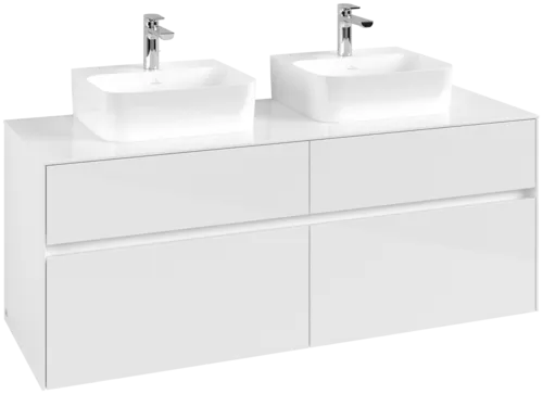VILLEROY BOCH Toaletní skříňka Collaro, 4 výsuvy, 1400 x 548 x 500 mm, lesklá bílá / lesklá bílá #C10300DH