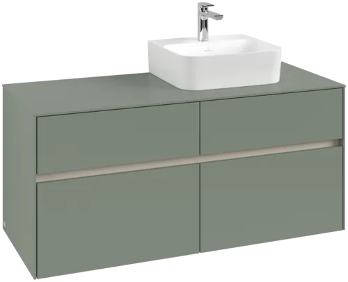 VILLEROY BOCH Toaletní skříňka Collaro, s osvětlením, 4 výsuvy, 1200 x 548 x 500 mm, Soft Green / Soft Green #C099B0AF