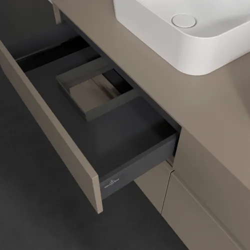 VILLEROY BOCH Toaletní skříňka Collaro, s osvětlením, 4 výsuvy, 1400 x 548 x 500 mm, taupe / taupe #C103B0VM, obrázek 8