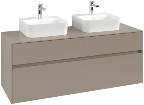 VILLEROY BOCH Toaletní skříňka Collaro, s osvětlením, 4 výsuvy, 1400 x 548 x 500 mm, taupe / taupe #C103B0VM