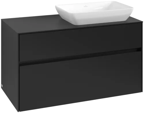 VILLEROY BOCH Collaro toaletní skříňka, s osvětlením, 2 výsuvy, 1000 x 548 x 500 mm, Volcano Black / Volcano Black #C111B0VL